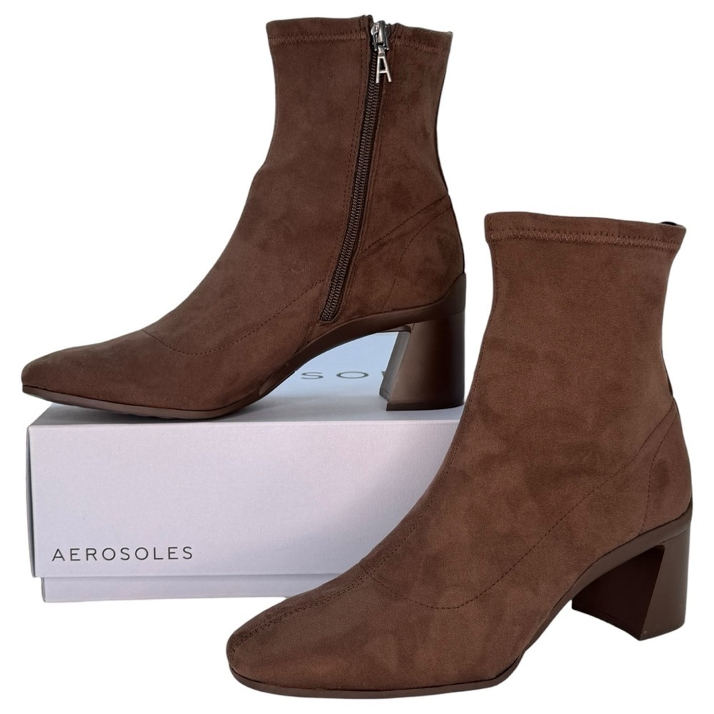 Aerosoles Corinda Brown Suede Womens Ankle Boots Size 8.5M - Picture 2 of 15